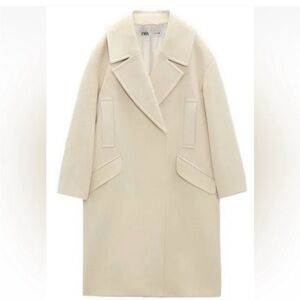 NWT ZARA Cream Oversized Trench Coat - Small
